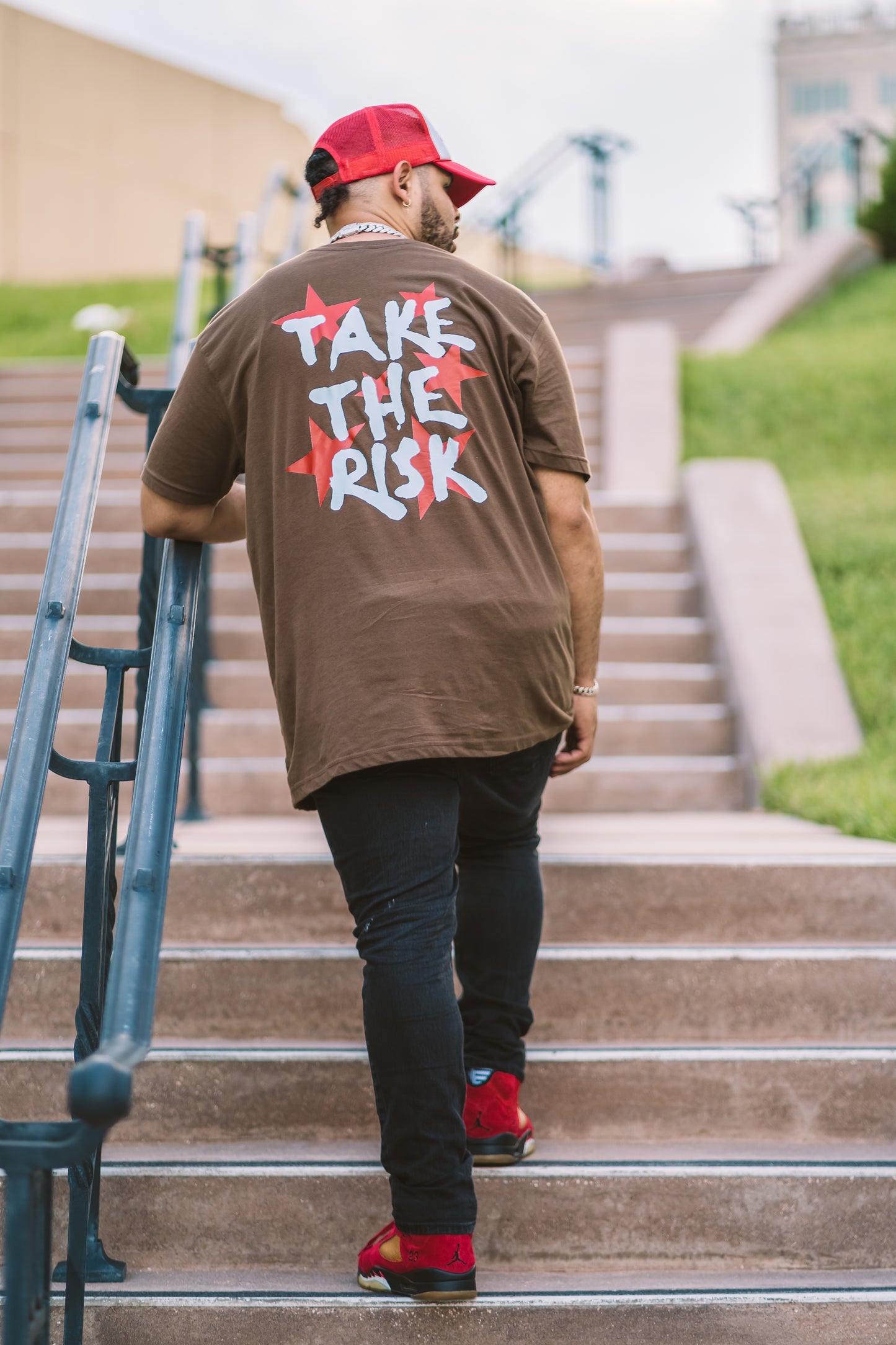 "Take The Risk" Graphic T-Shirt (Brown)